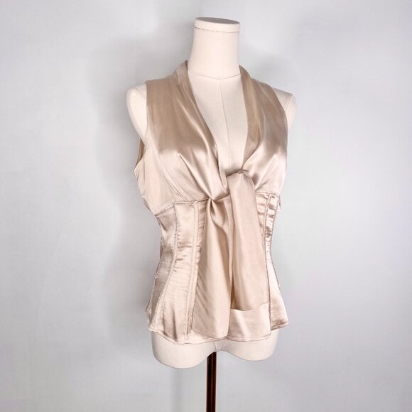 Adolfo Dominguez - Silk beige ribbon blouse - Picture 4 of 8